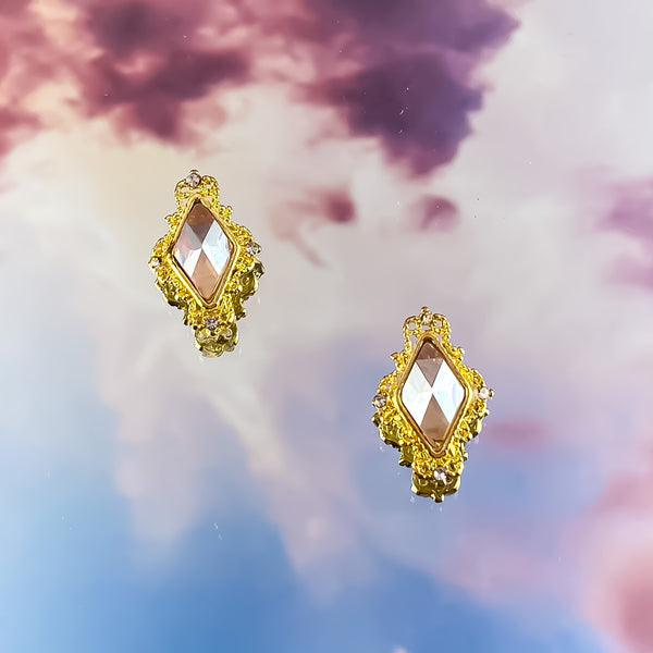 Gold Diamond With Crystal - 2pcs