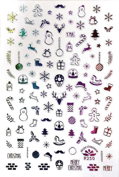 Iridescent Christmas Stickers